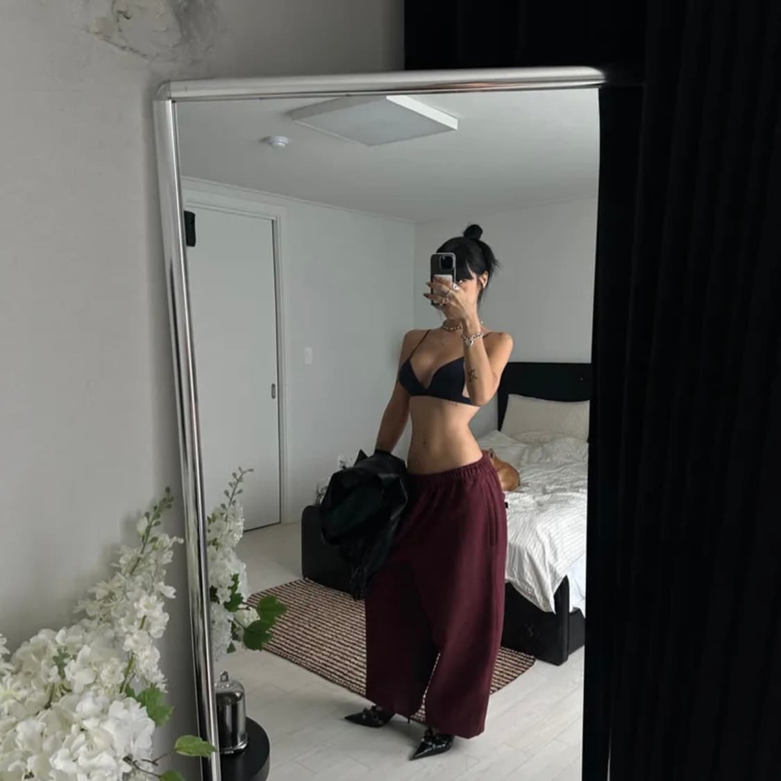 오도어Molly wide jogger in Archive몰리조거 버건디 상품이미지2