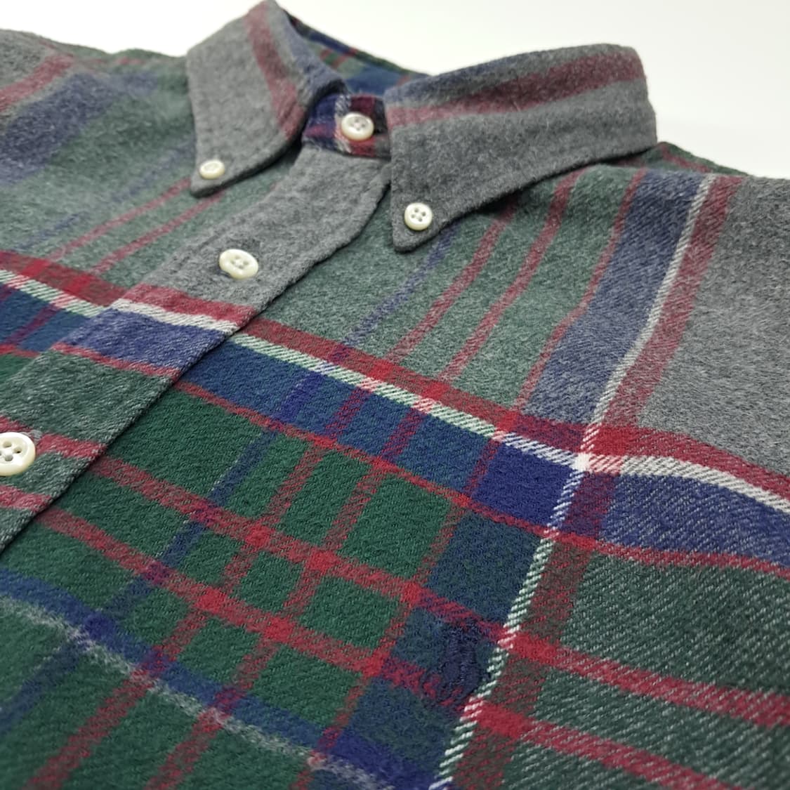CL093 L 폴로 랄프로렌 멀티 컬러 타탄 체크 플란넬 버튼 다운 셔 상품이미지4