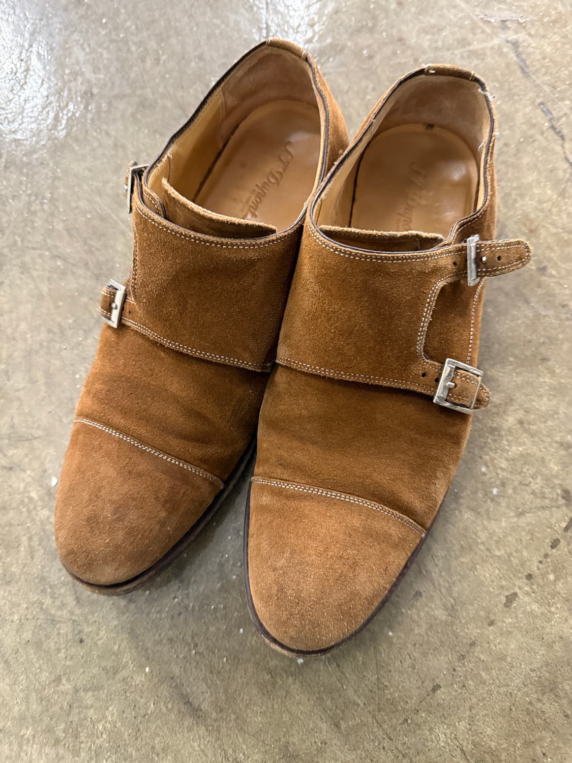 에스티 듀퐁 스웨이드 더블 몽크 스트랩 구두 41 상품이미지3