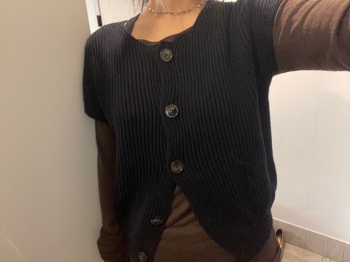 마시모 두띠 네이비 니트 베스트 상품이미지1