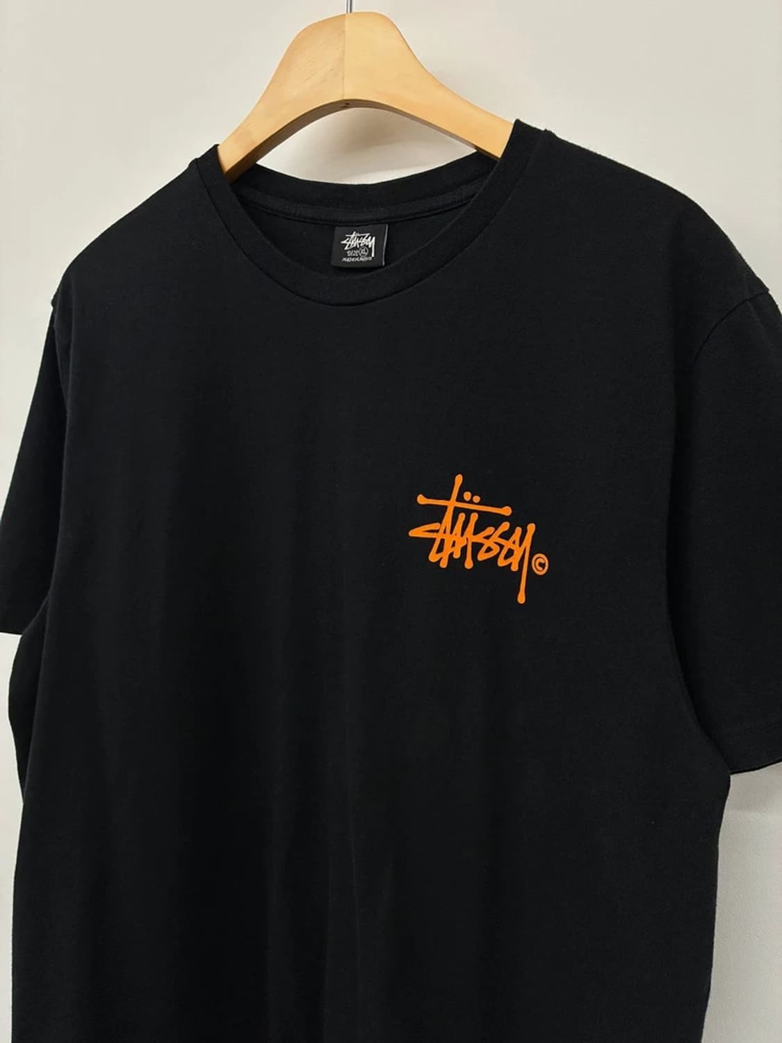 스투시 오렌지 스탁로고 코튼 반팔 티셔츠 PN9795 상품이미지4