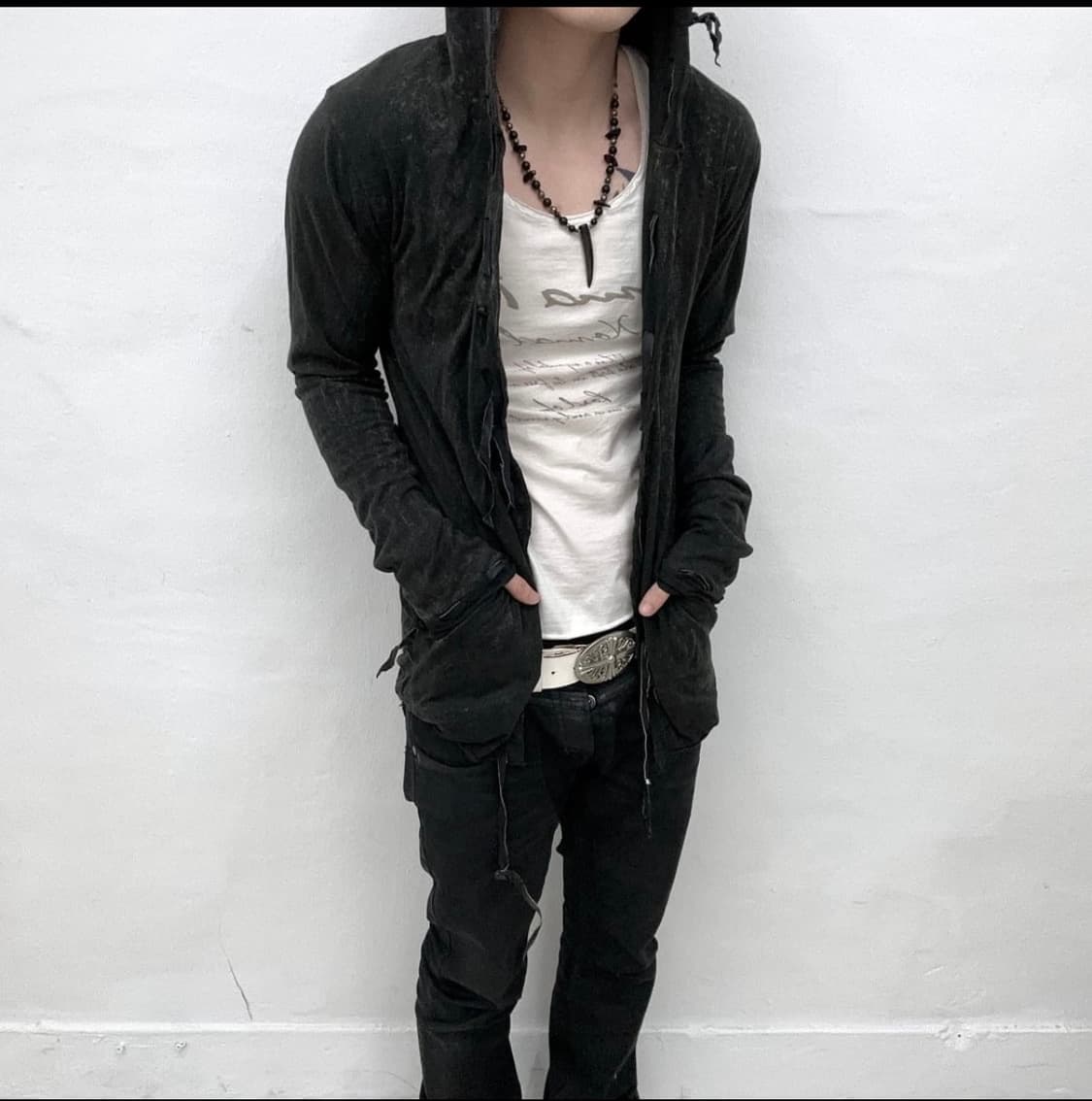 royal flash leather strap cardigan 상품이미지1