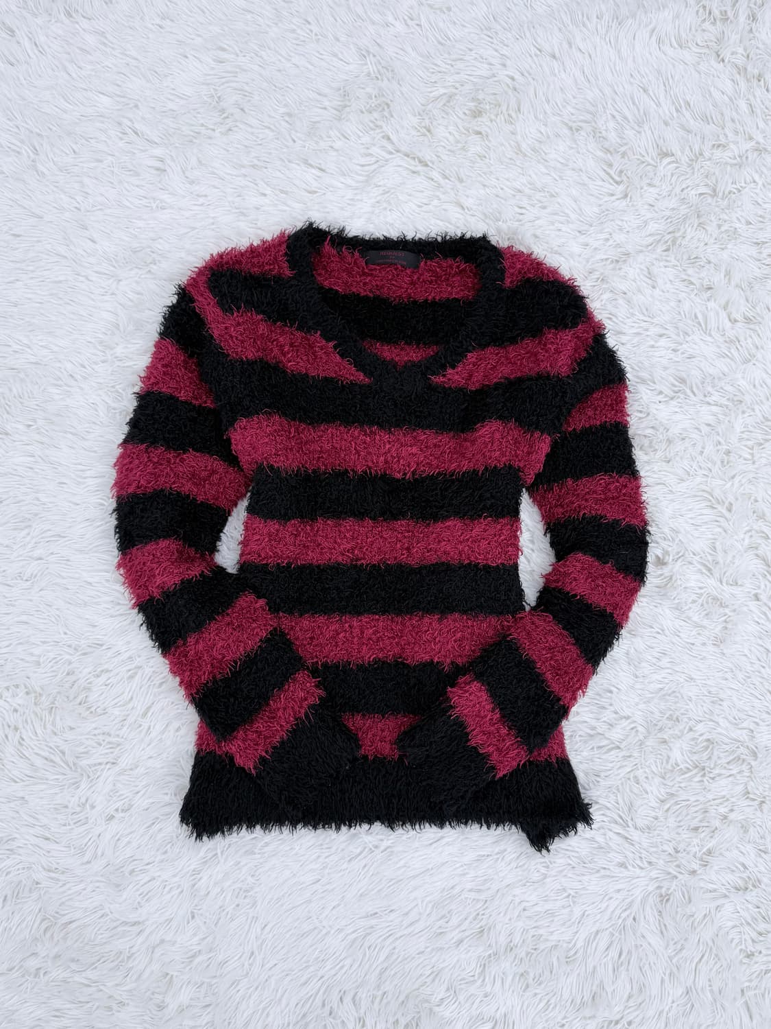 레드 헤어리 단가라 니트 상품이미지1