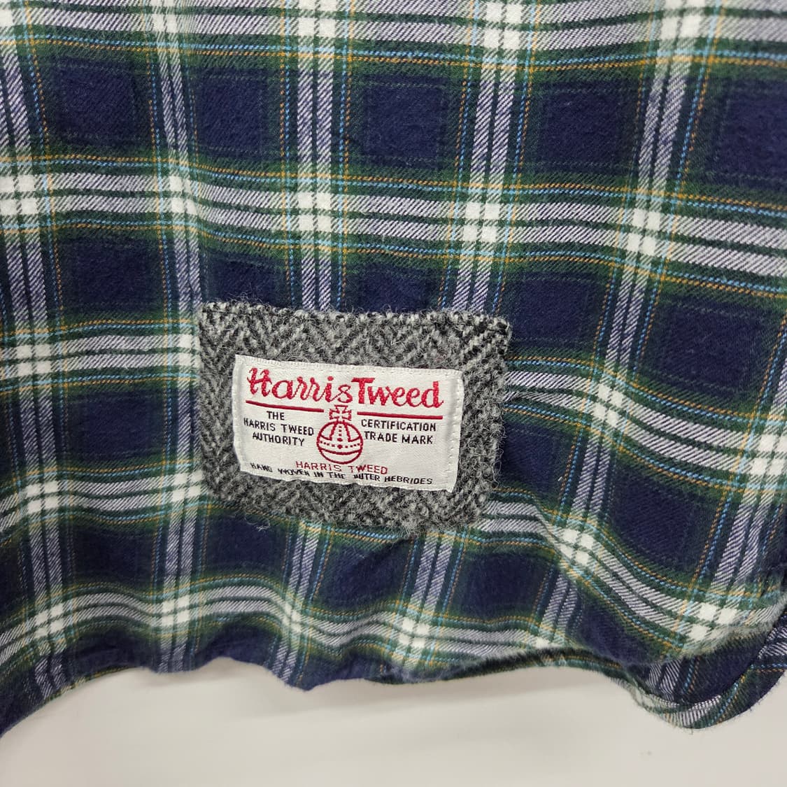 해리스트위드 패치 체크 셔츠 여성 M 상품이미지4