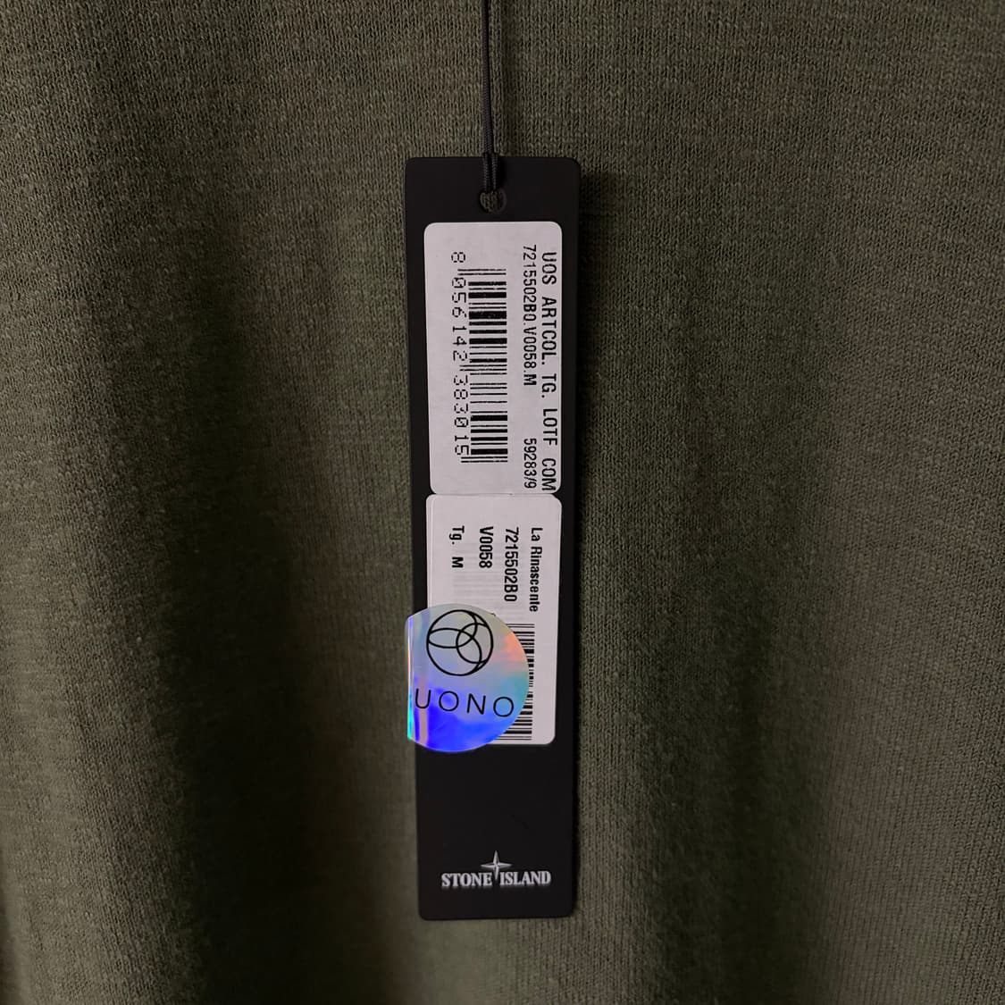 새상품(M)스톤아일랜드 와펜 슬리브 티셔츠 올리브 상품이미지2