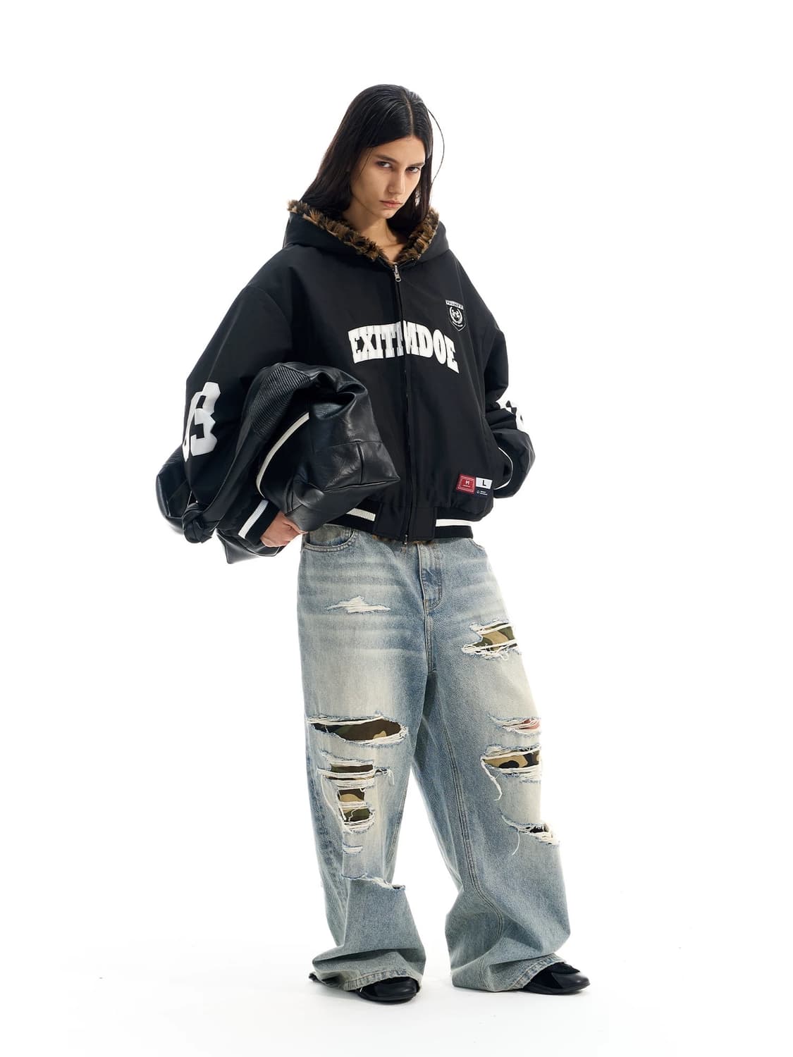 Reversible Leopard Fur Padded Bomber 상품이미지2