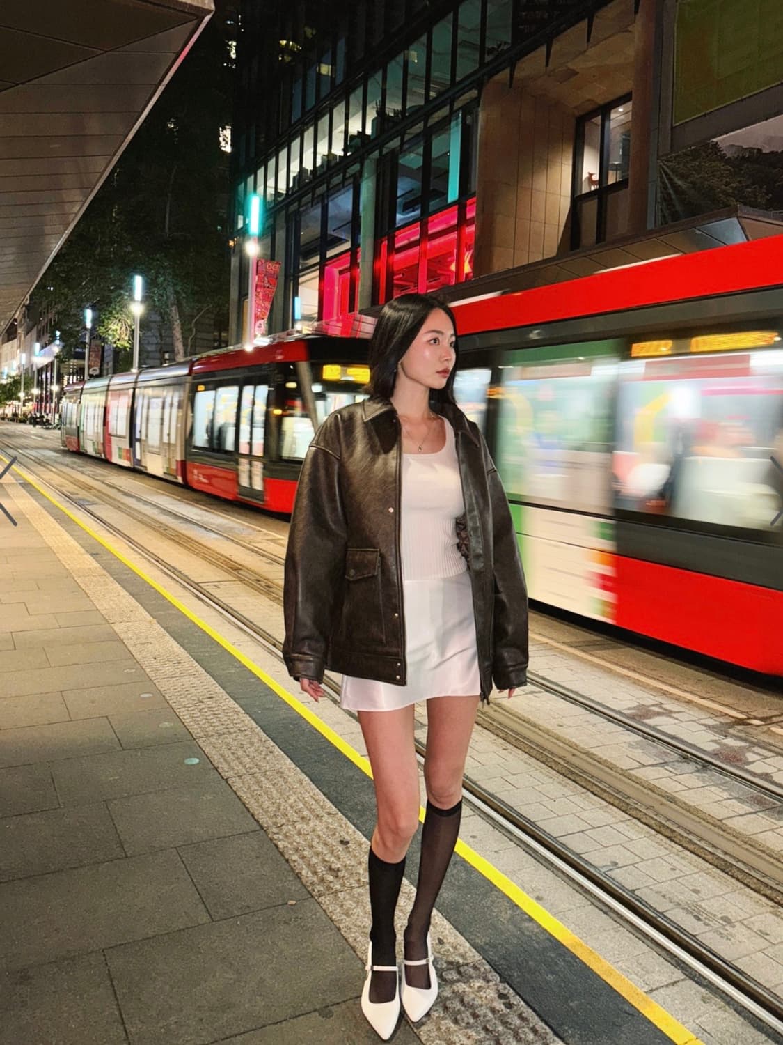 페이제이드 패디드 오버핏 레더자켓 상품이미지1