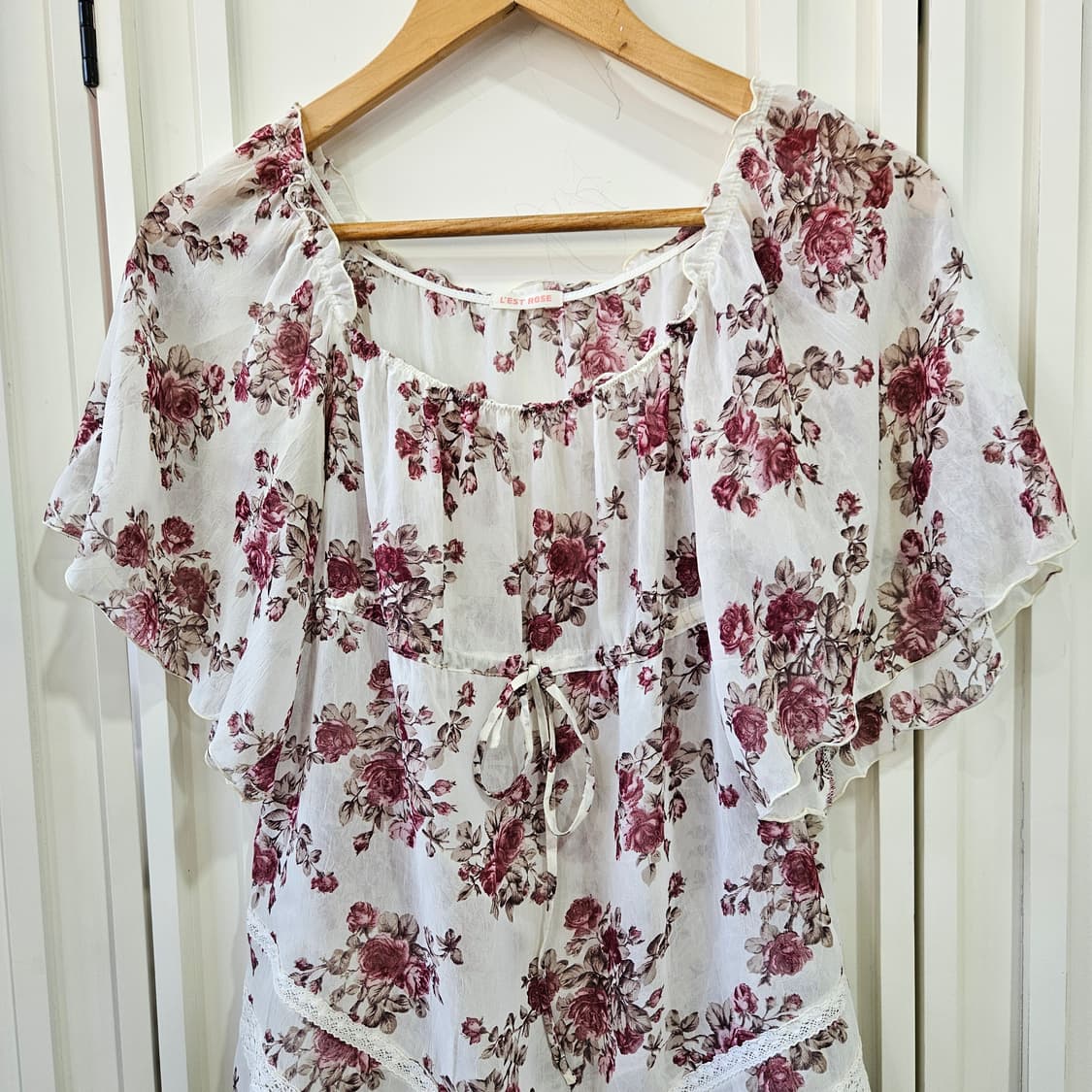 (LEST ROSE) 로즈 쉬폰 프릴 블라우스 상품이미지2