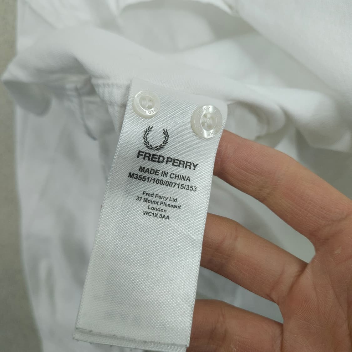 프레드페리 옥스포드 화이트 셔츠 M 상품이미지5