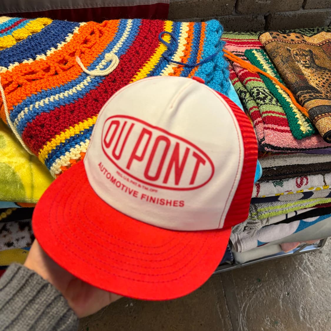 80s Made in USA 빈티지 듀폰 트러커 매쉬 볼캡 모자  상품이미지2