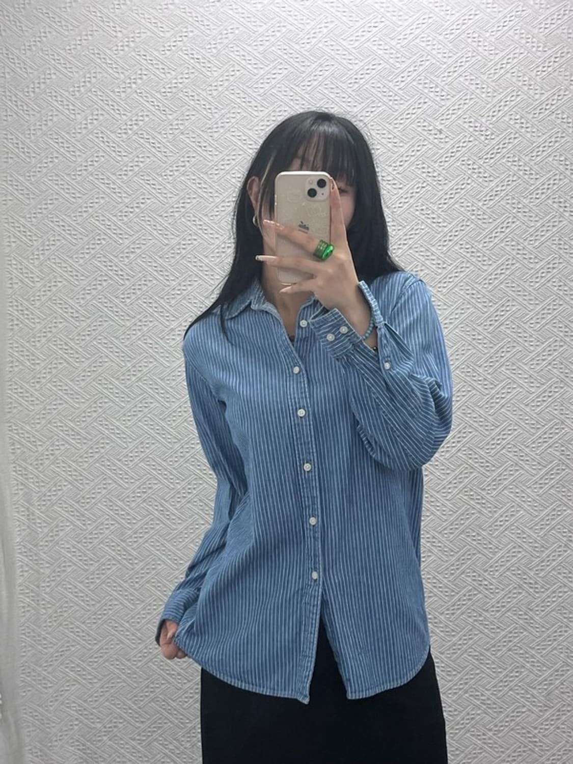 유니클로 U 르메르 레트로 빈티지 스트라이프 셔츠 S C08325 상품이미지2