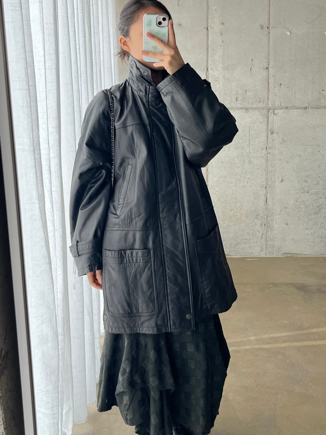 90s genuine lambskin 양가죽 미디 자켓 상품이미지5