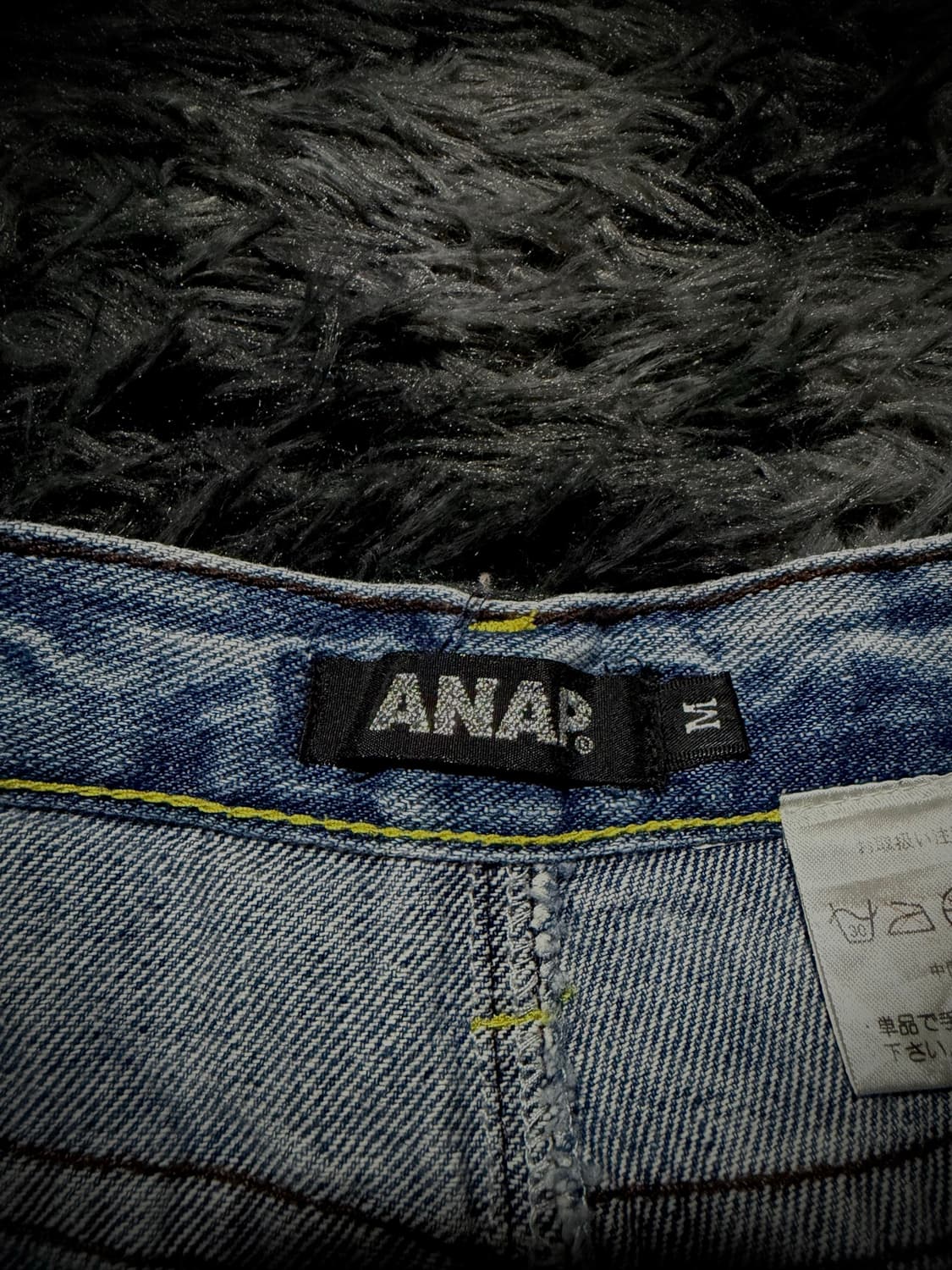 ANAP 옐로우 스티치 워싱 데미지 데님 숏팬츠 상품이미지9