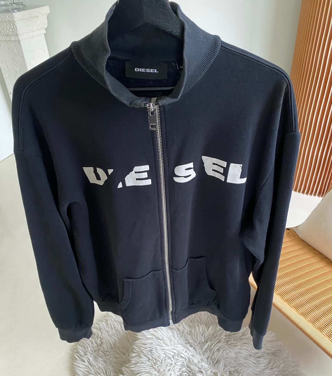 디젤 로고 하이넥 스웻 집업 상품이미지4