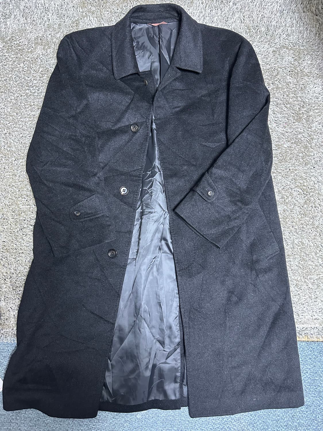 일본판 캐시미어100프로 검정색 코트 사이즈 105~110 상품이미지1