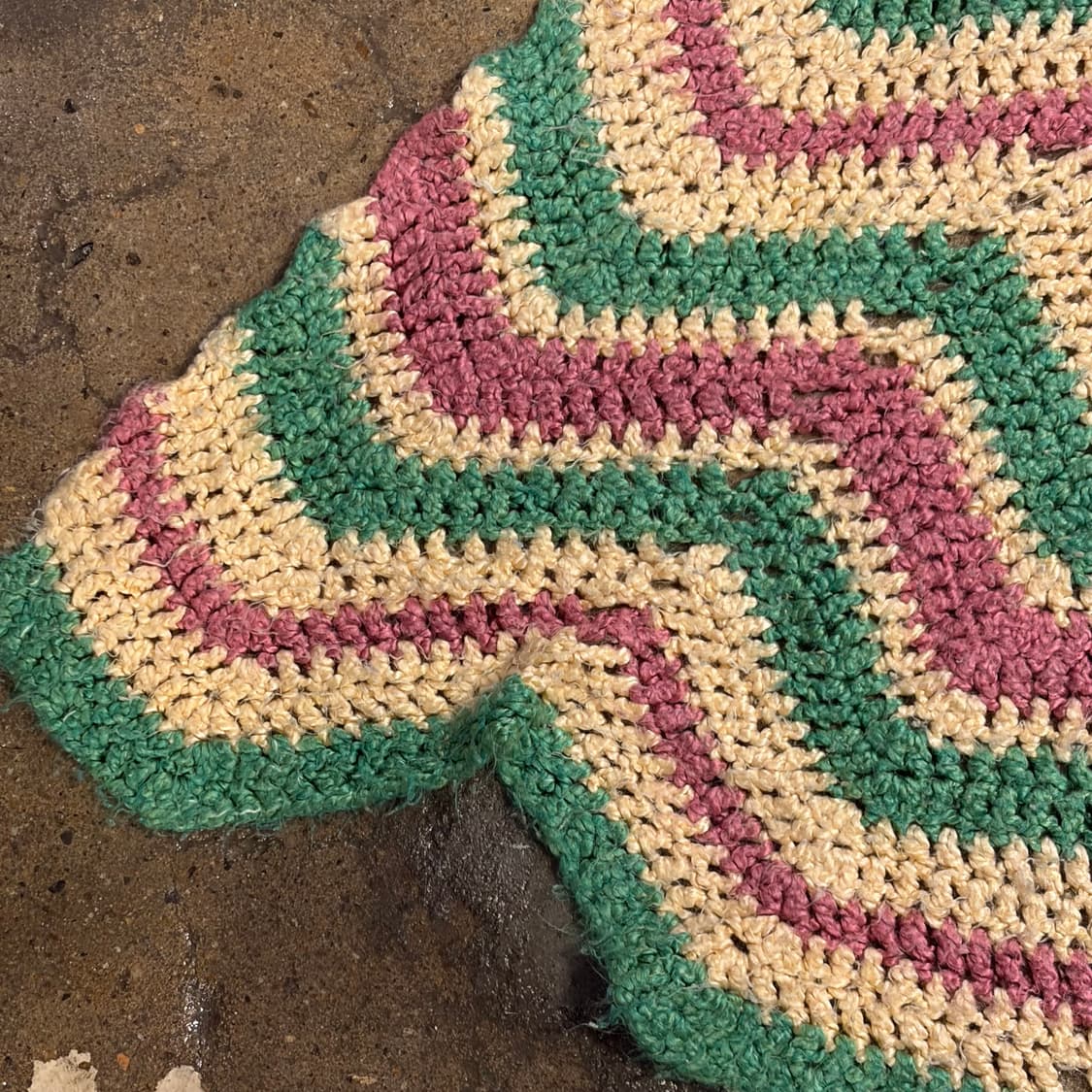 90s USA 니트 카페트 물결 러그 매트 상품이미지7