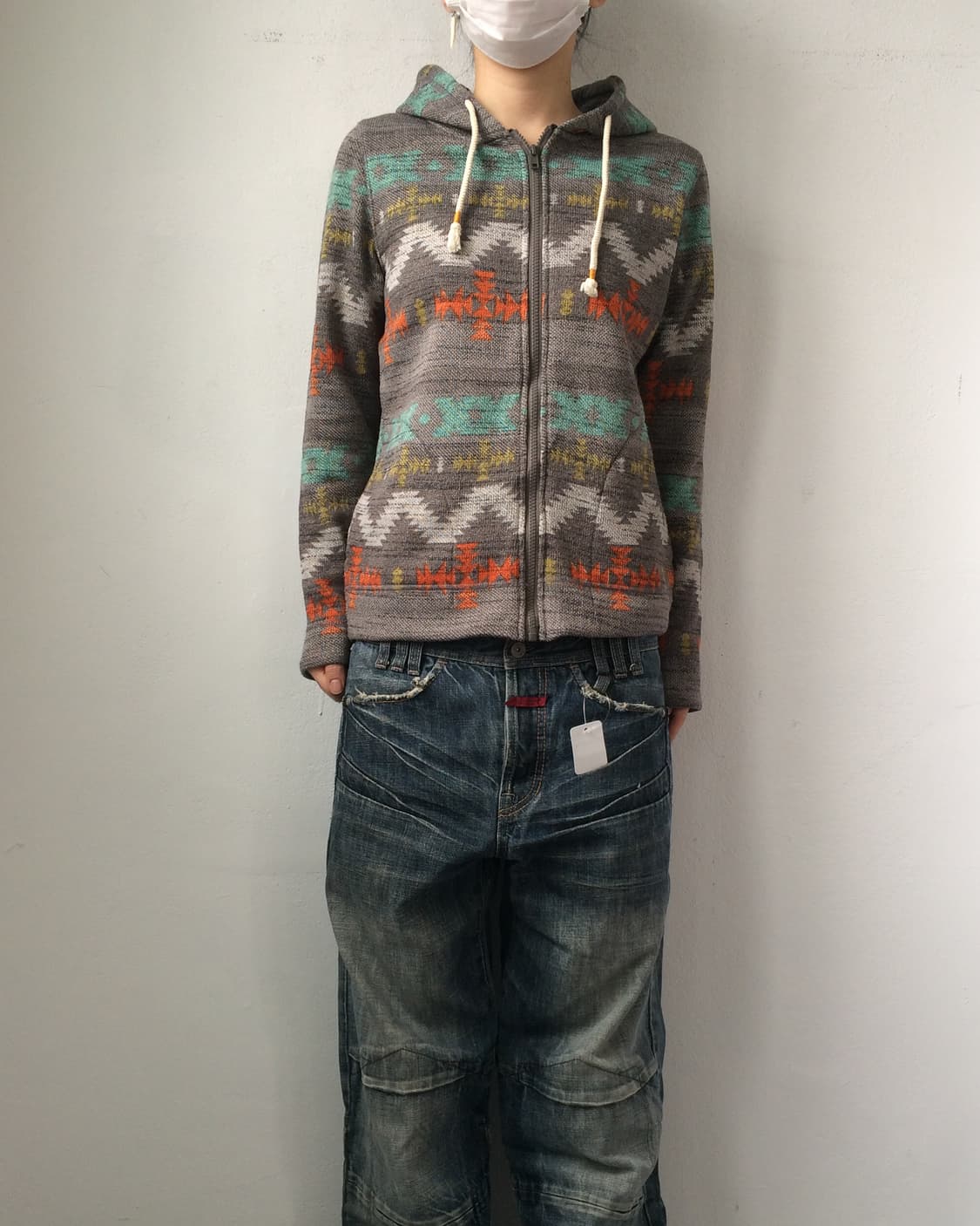 Native pattern hood zip up 상품이미지5
