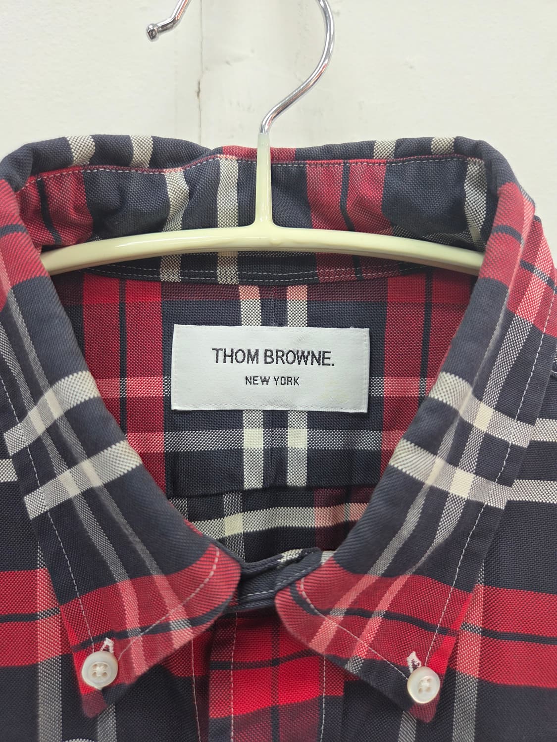 2사이즈 톰브라운 레드 체크 셔츠 암밴드 남성용 상품이미지3