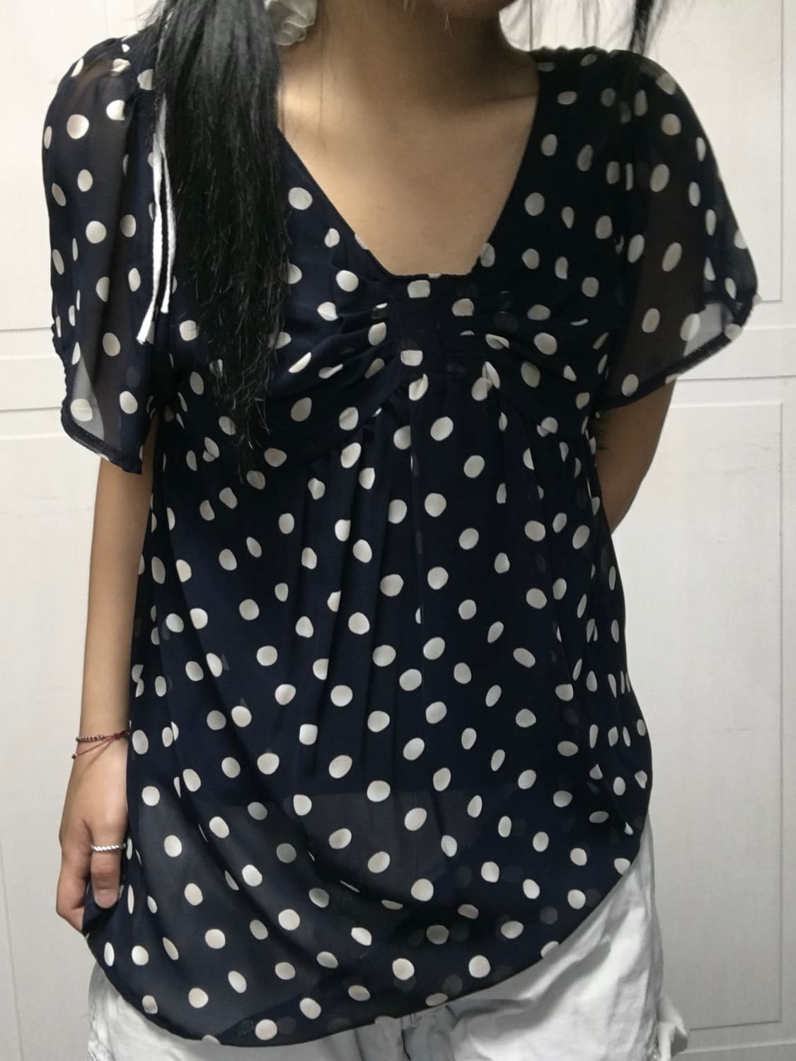 Dot ribon blouse 상품이미지2
