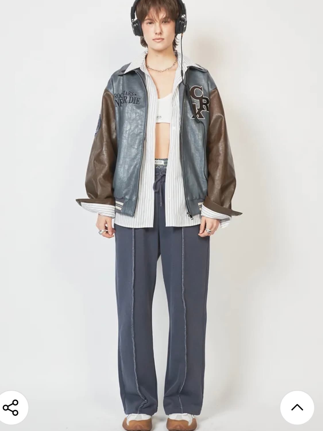 크랭크CRANK 오버사이즈 스타디움 자켓_블루 상품이미지1