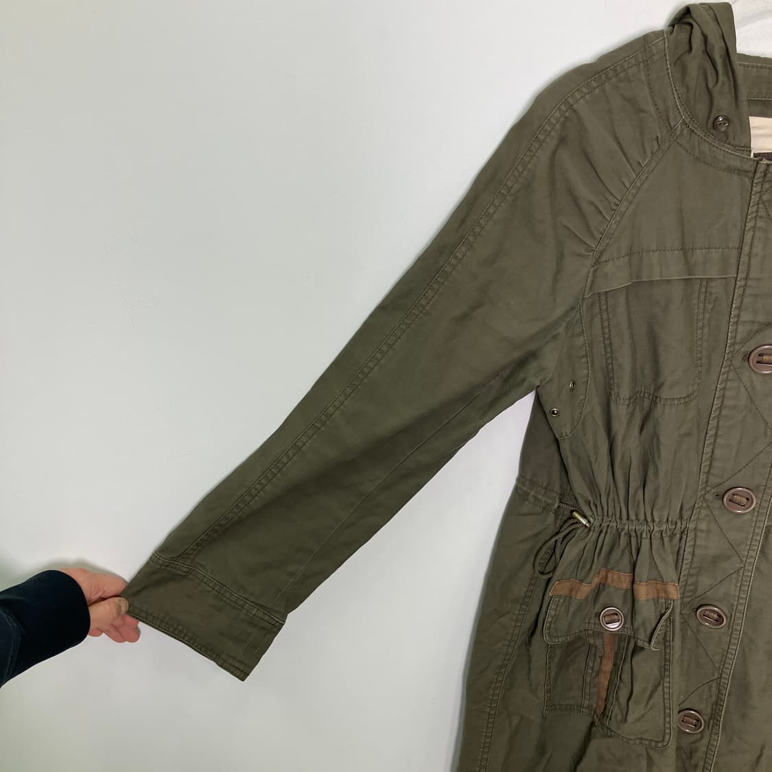 아츠로 타야마 카키 롱야상 점퍼 38 상품이미지7