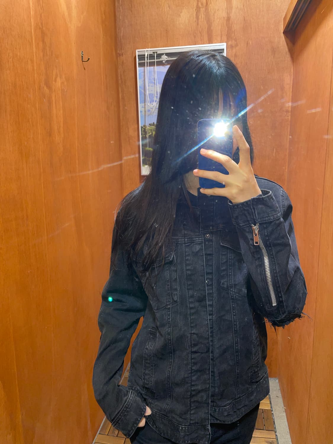 (L) Forever 21 빈티지 블랙 데님 자켓 상품이미지1