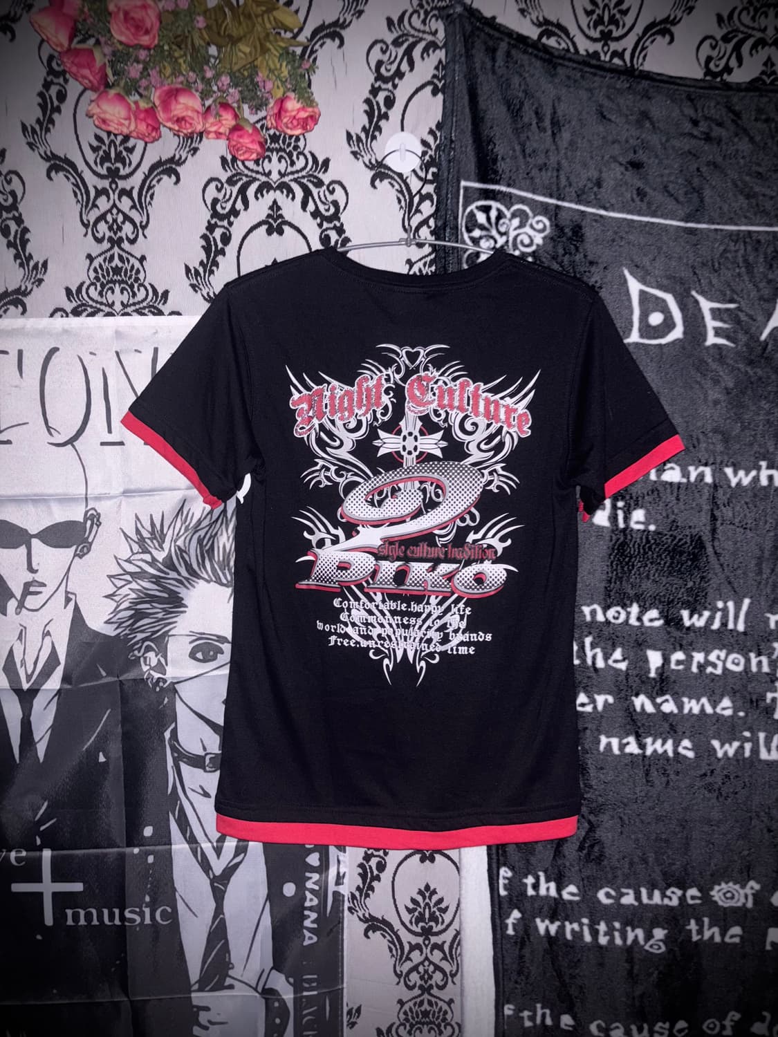 red-black color lettering short-sleeved 상품이미지2