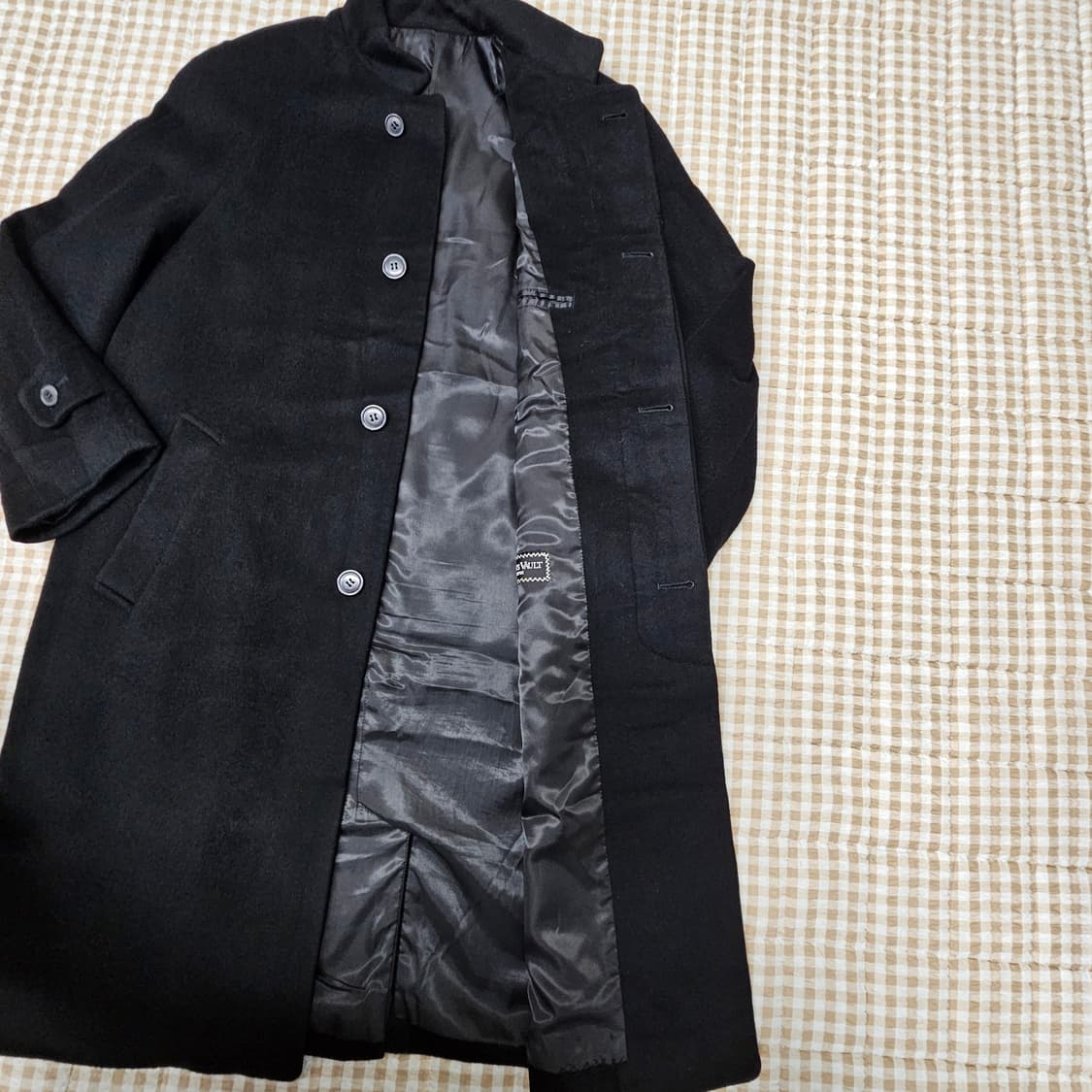 검정색 캐시미어100 롱 코트 자켓 남자100~105 상품이미지6