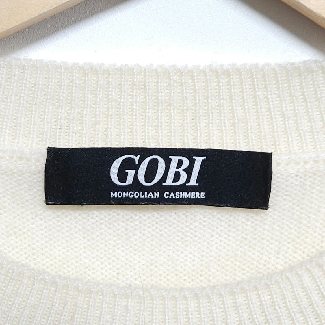 여성66)GOBI 고비 캐시미어100% 니트 아이보리 상품이미지3