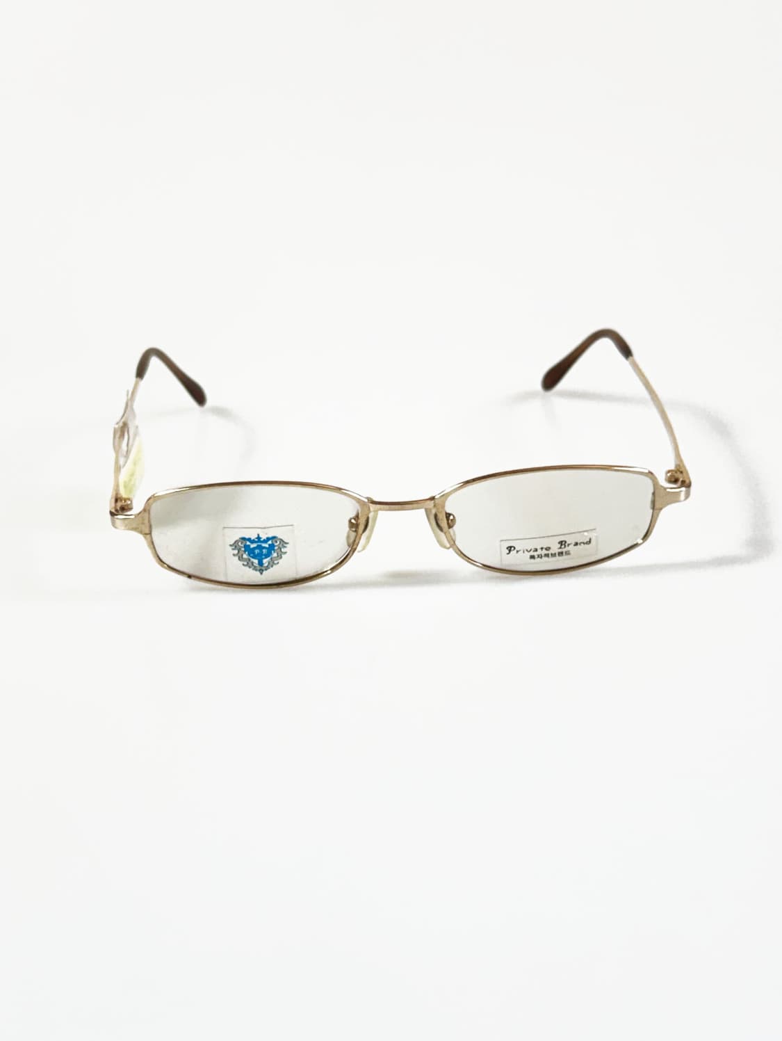 90s PRIVATE BRAND 골드 슬림 스퀘어 메탈 빈티지 안경 상품이미지1