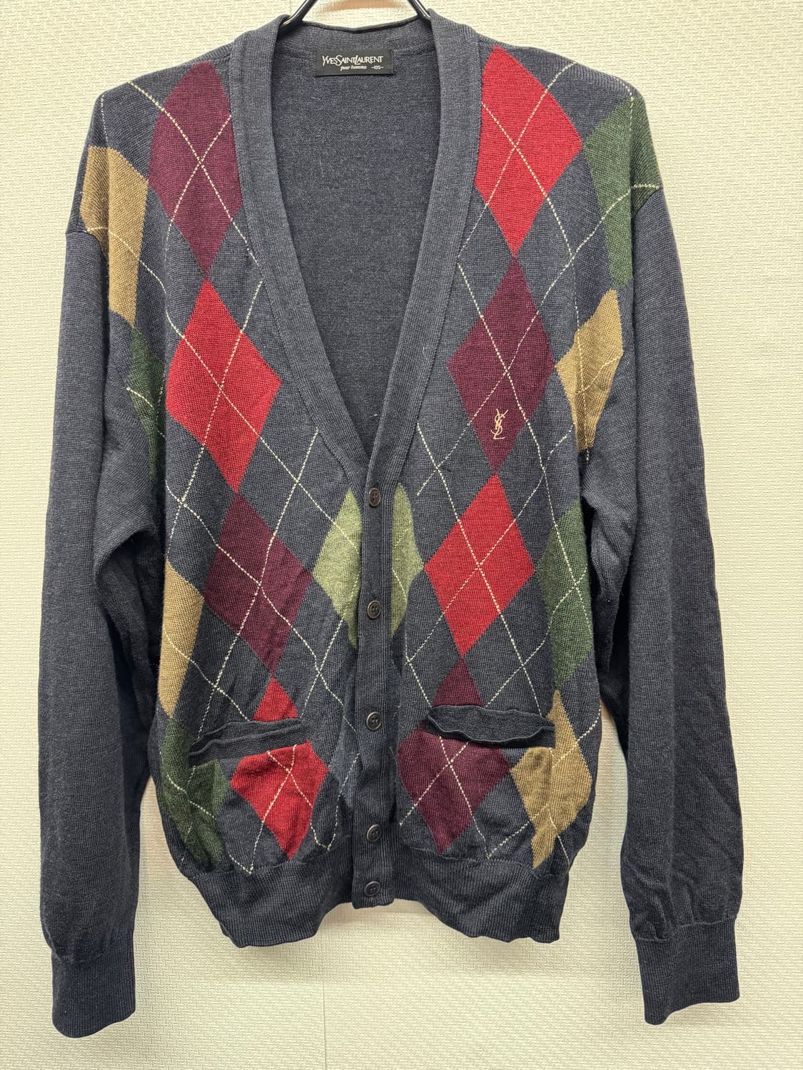 입생로랑 아가일 멀티컬러패턴 가디건 105(XL) 상품이미지1