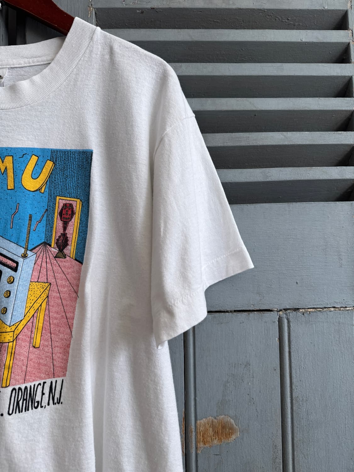 [M]90's USA 빈티지 WFMU 카툰 프린팅 티셔츠 상품이미지5
