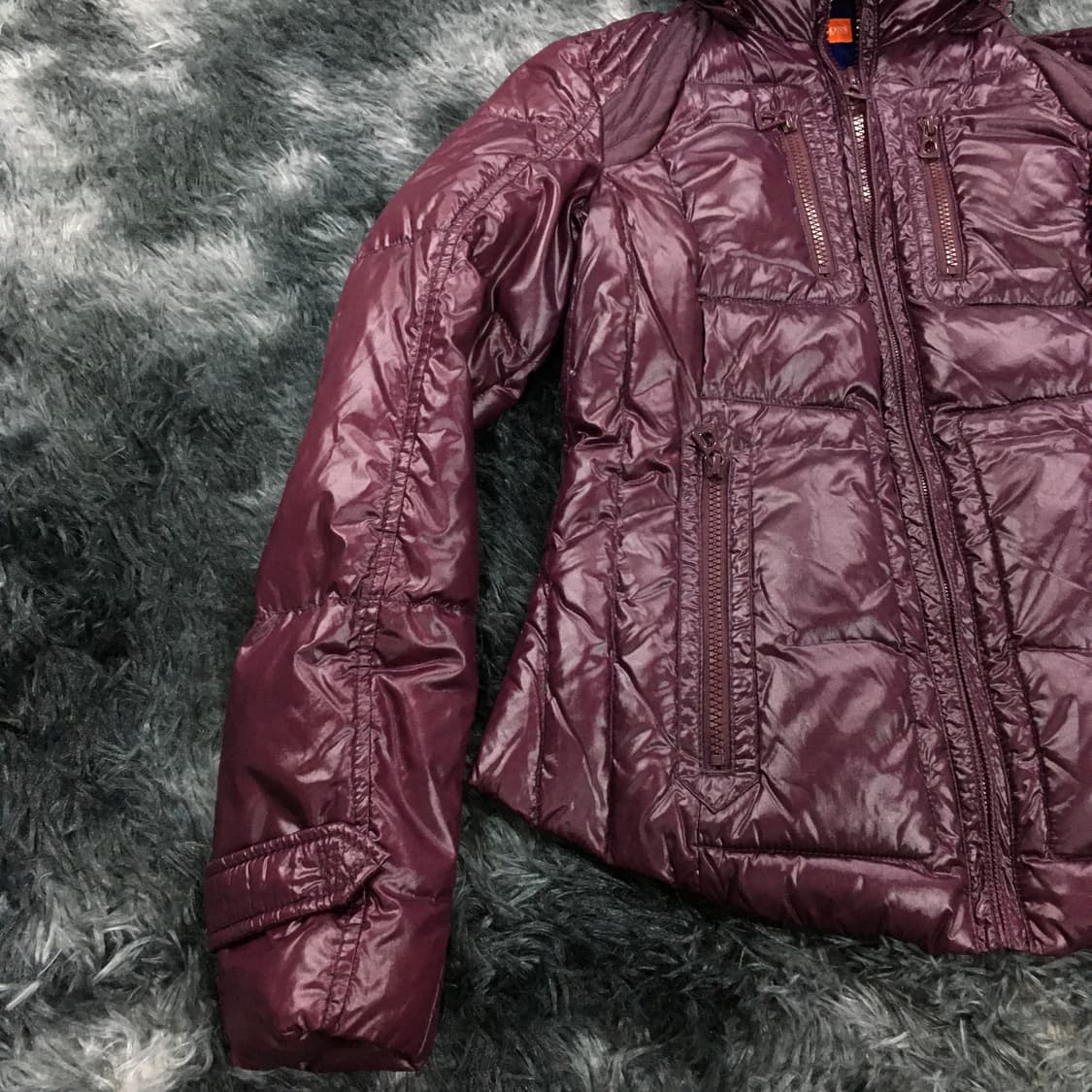 투티/0124 BOSS 휴고 보스 오렌지 경량 패딩 후드 BUR y2k 상품이미지3