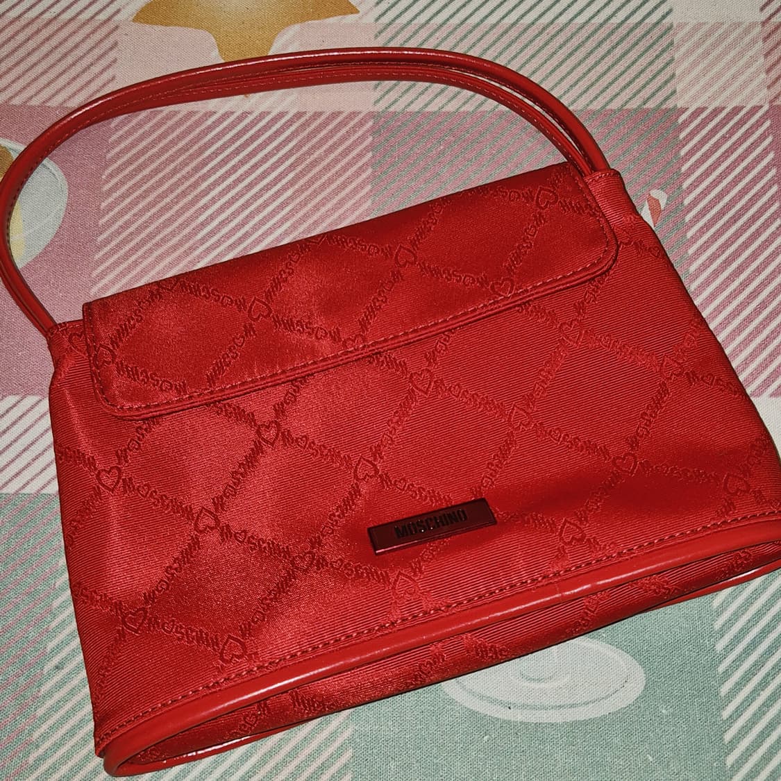 00s 러브 모스키노 나일론 레더 하트 핸드백 상품이미지9