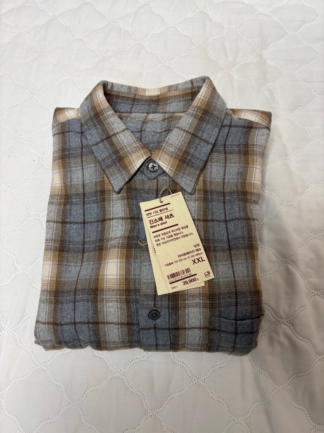 무인양품 플란넬 셔츠 라이크베이지 XXL 상품이미지5