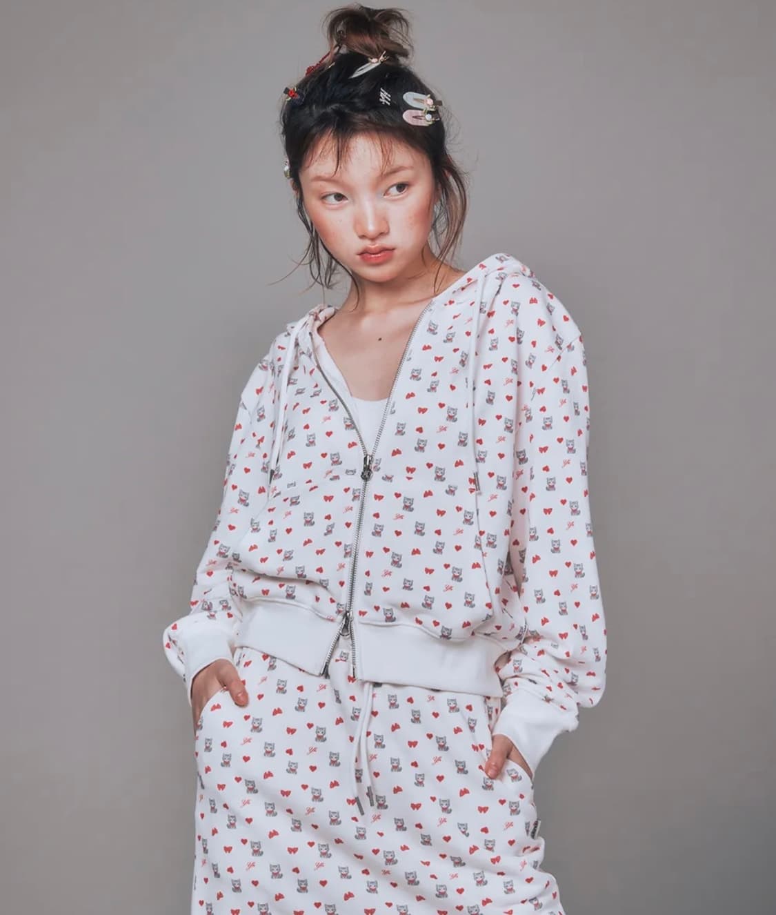 youhee YOUHEE 유희 PETITE PATTEN 후드집업 셋업 상품이미지1