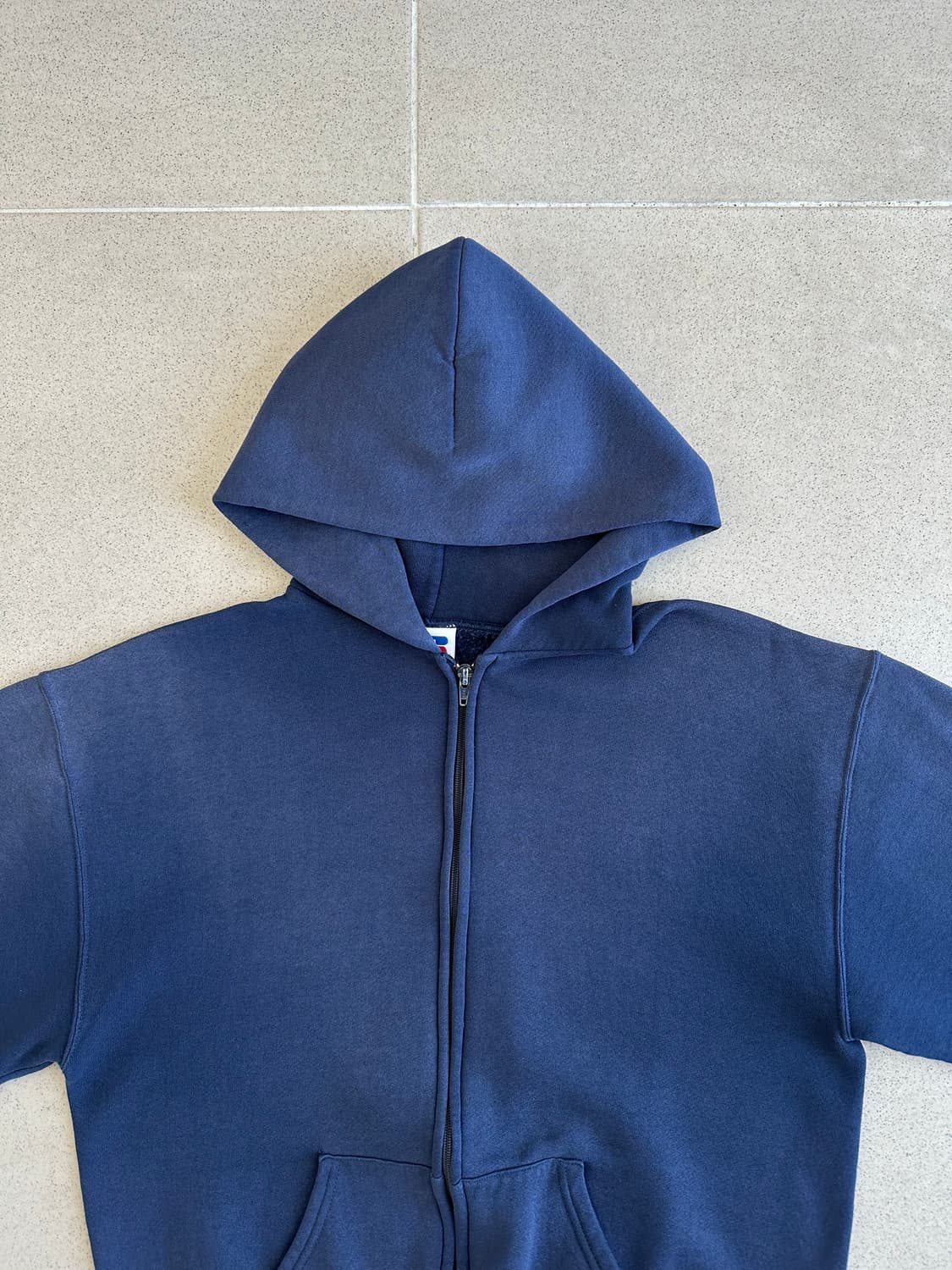 90s 빈티지 러셀 후드집업 네이비 M USA 상품이미지3