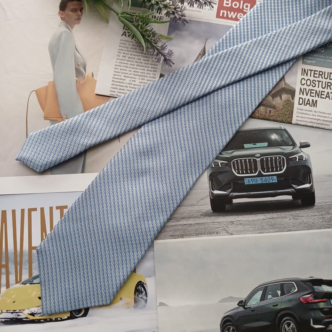 갤럭시 실크 스카이블루 자카드 넥타이 8.2cm A+등급 A18749
 상품이미지2