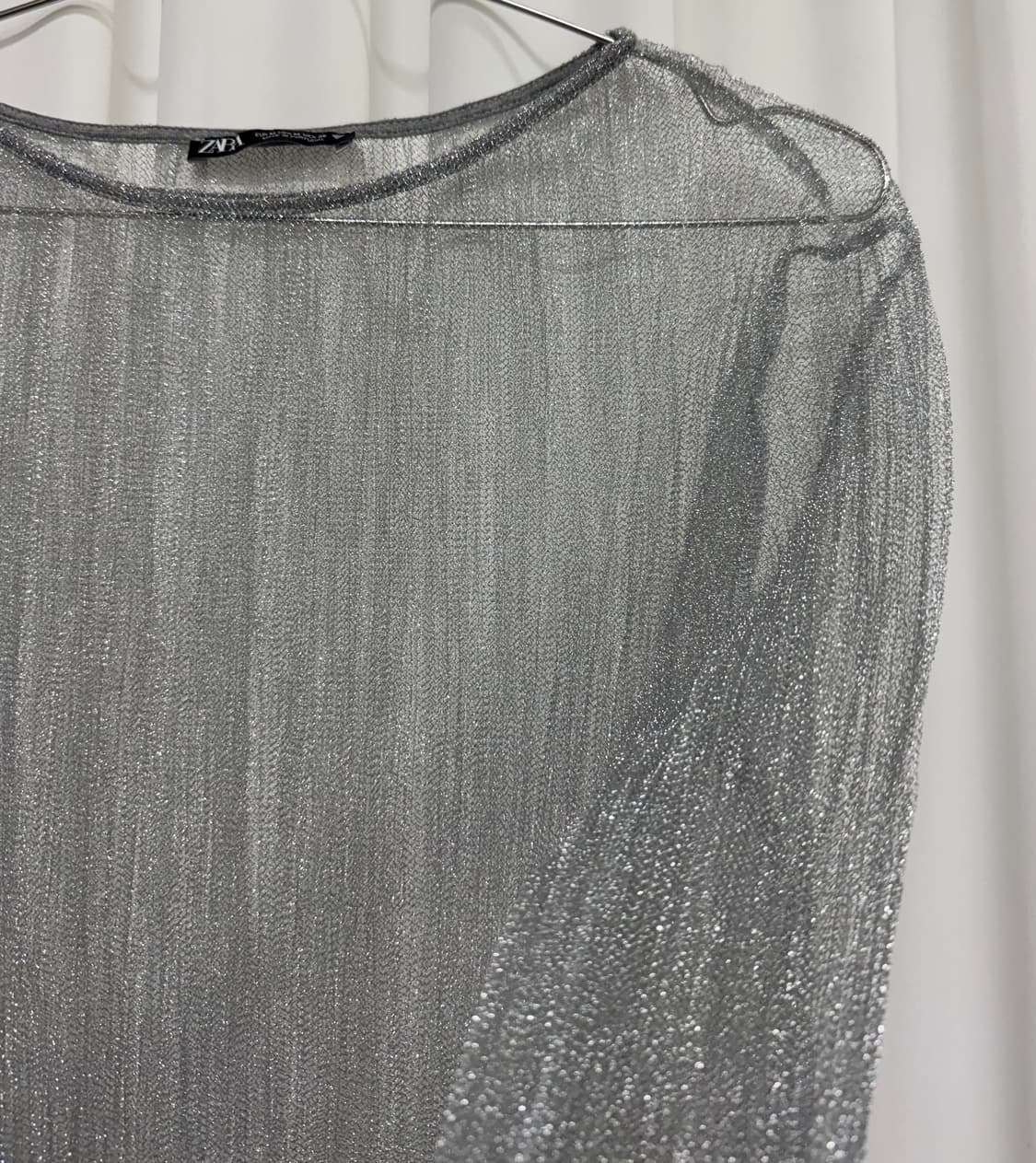 ZARA 자라 시스루 실버 레이어드용 긴팔티 상품이미지5