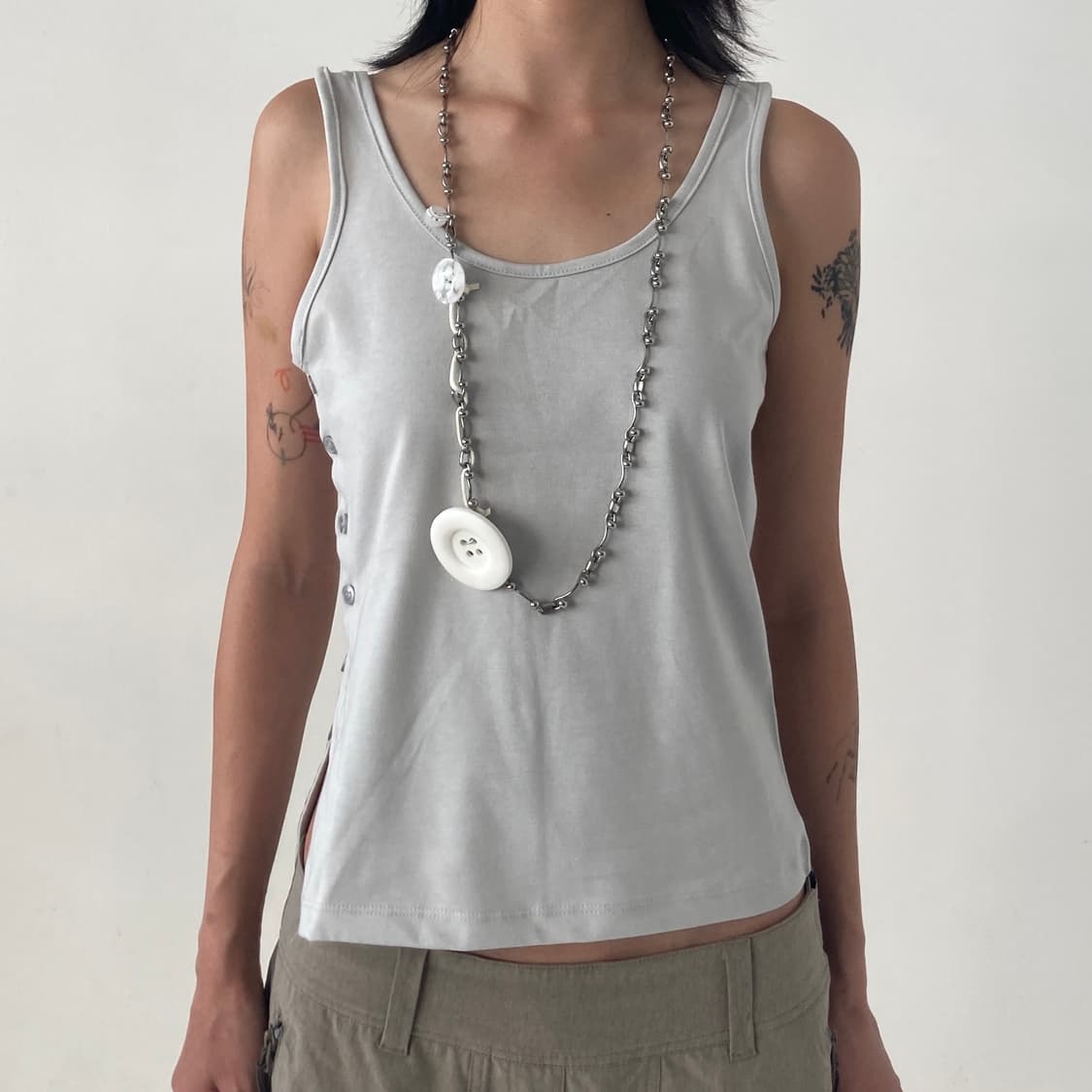 White button long necklace 상품이미지3