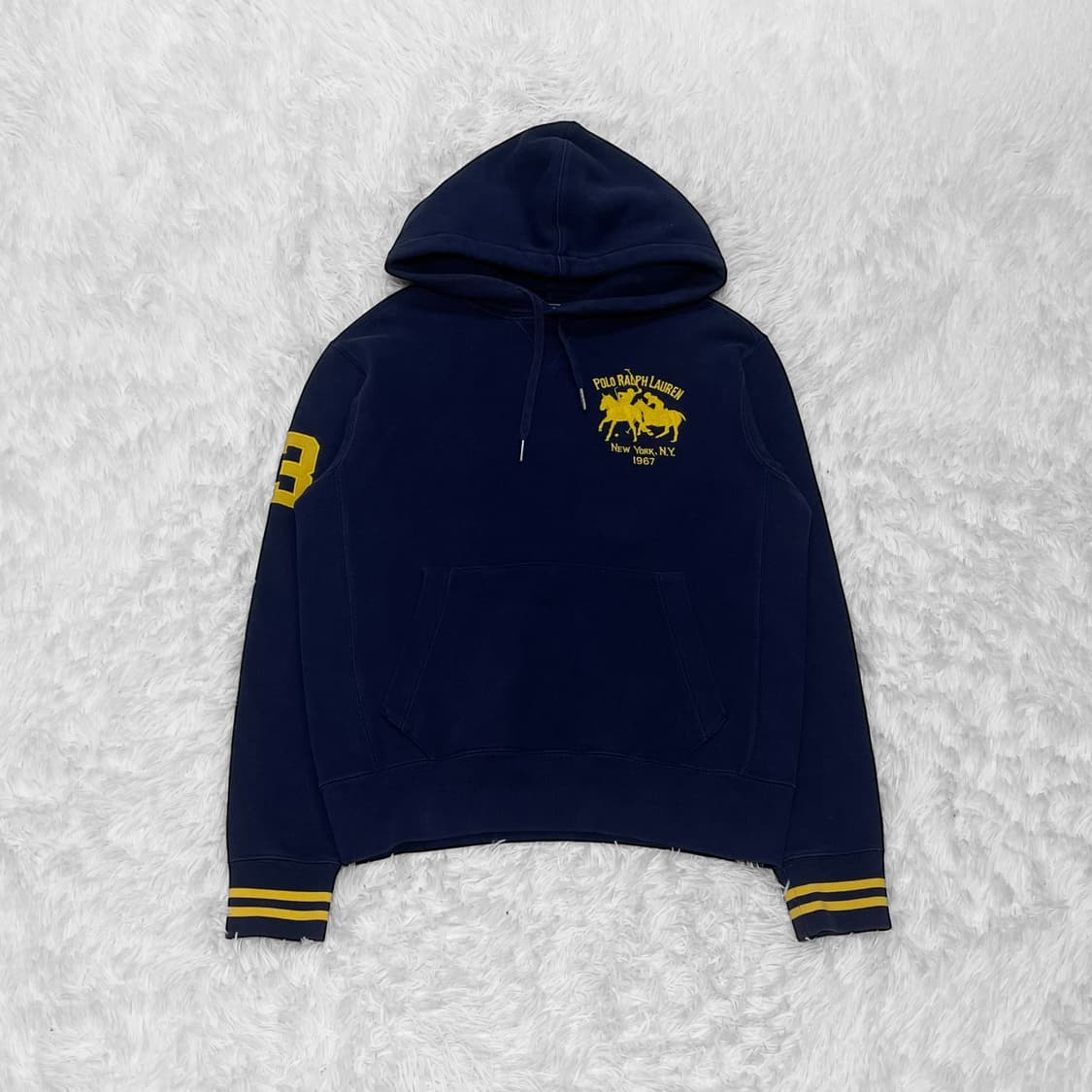 폴로 랄프로렌 빈티지 뉴욕 리버스위브 후드티 네이비 상품이미지2