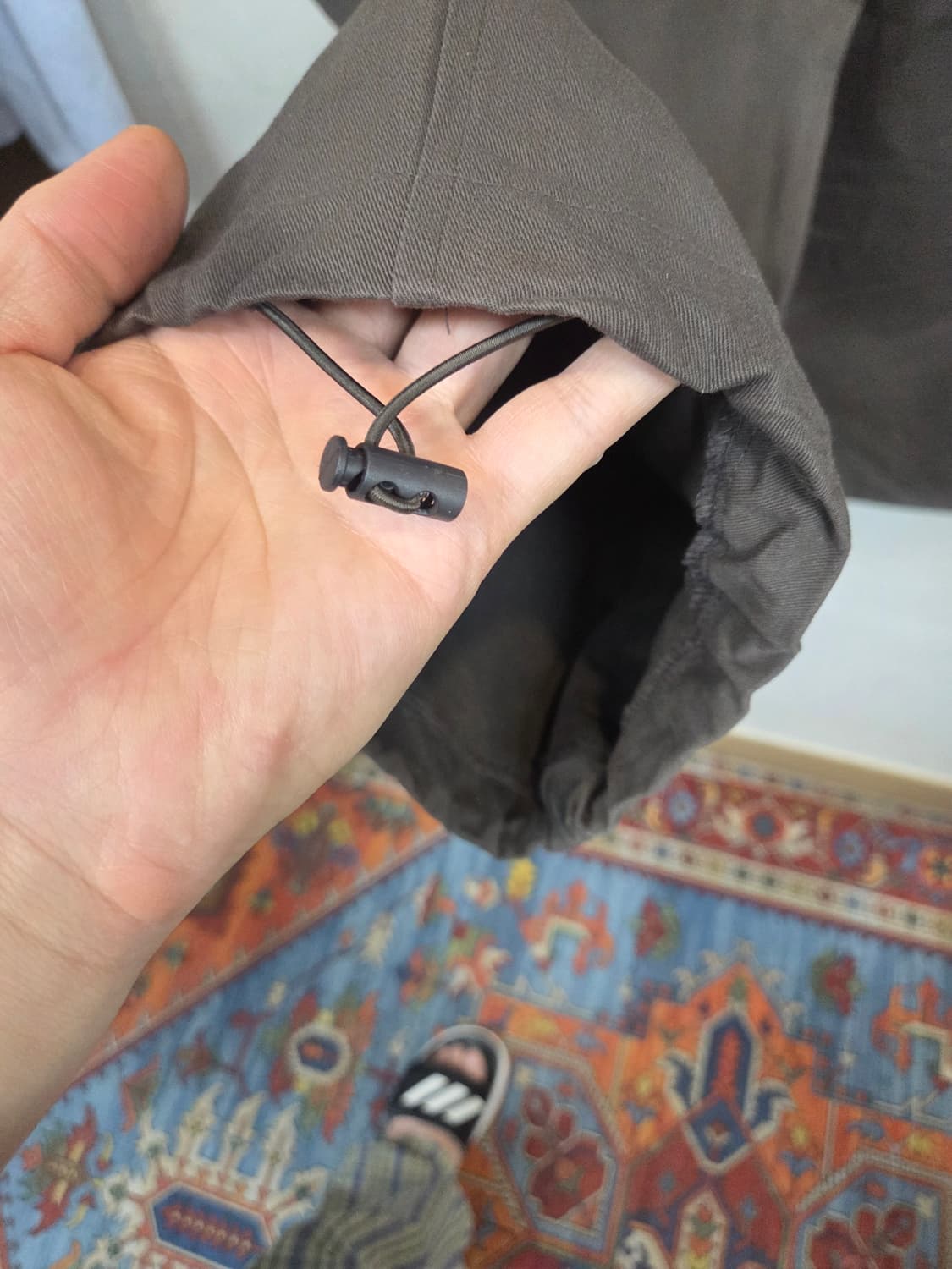 라룸 여성 핀턱 카고 코튼 스트링 와이드팬츠 대략 26 상품이미지3