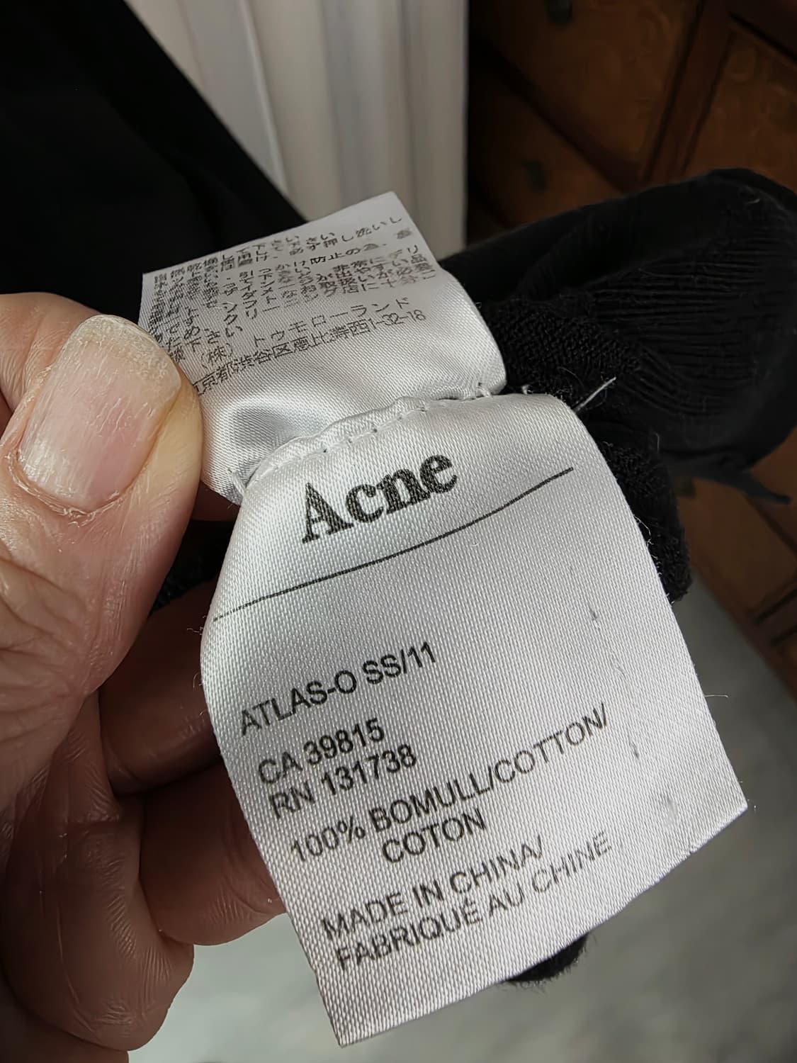 아크네 스튜디오 남성니트 블랙 긴팔 티셔츠 M 상품이미지4