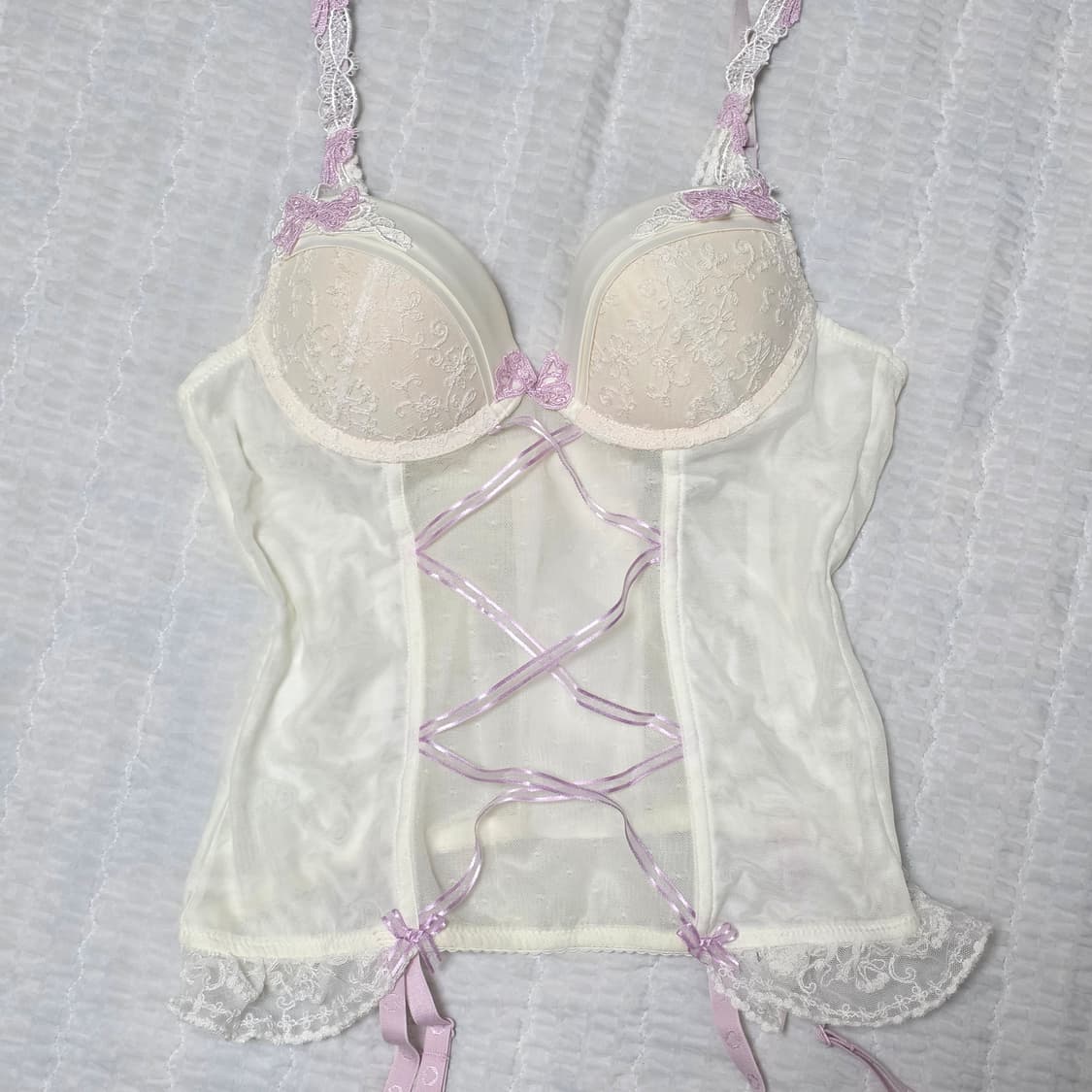 페어리 버터플라이 레이스 코르셋 란제리브라탑 +가터벨트 상품이미지2