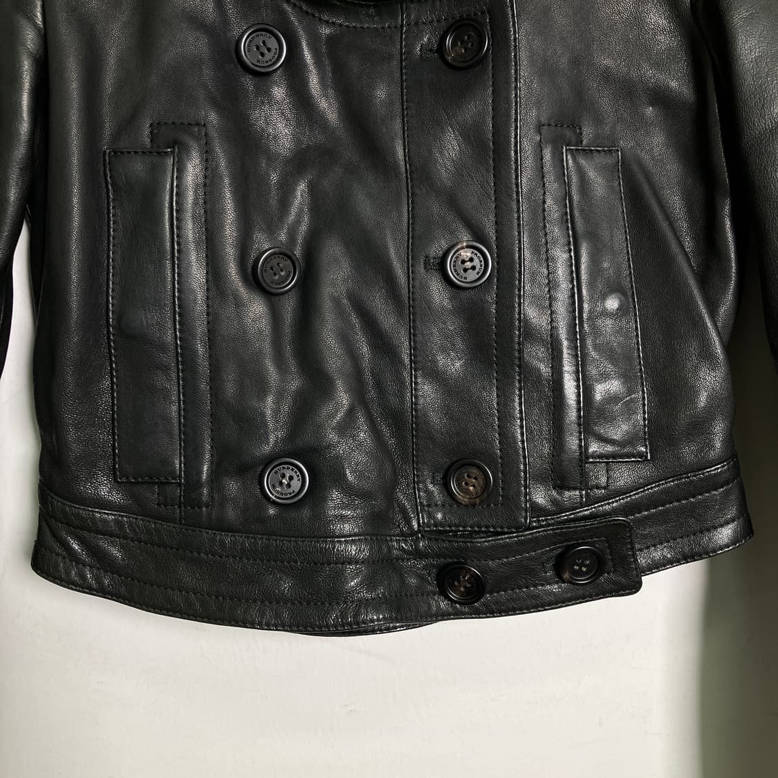 버버리 프로섬 블랙 크롭 레더 자켓 36 상품이미지5