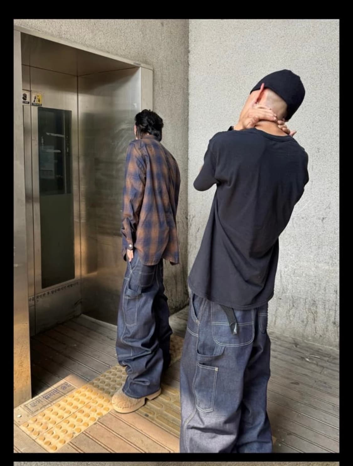 에모스탠스클럽 더블니 카펜터 인디고 배기진 1size 상품이미지2