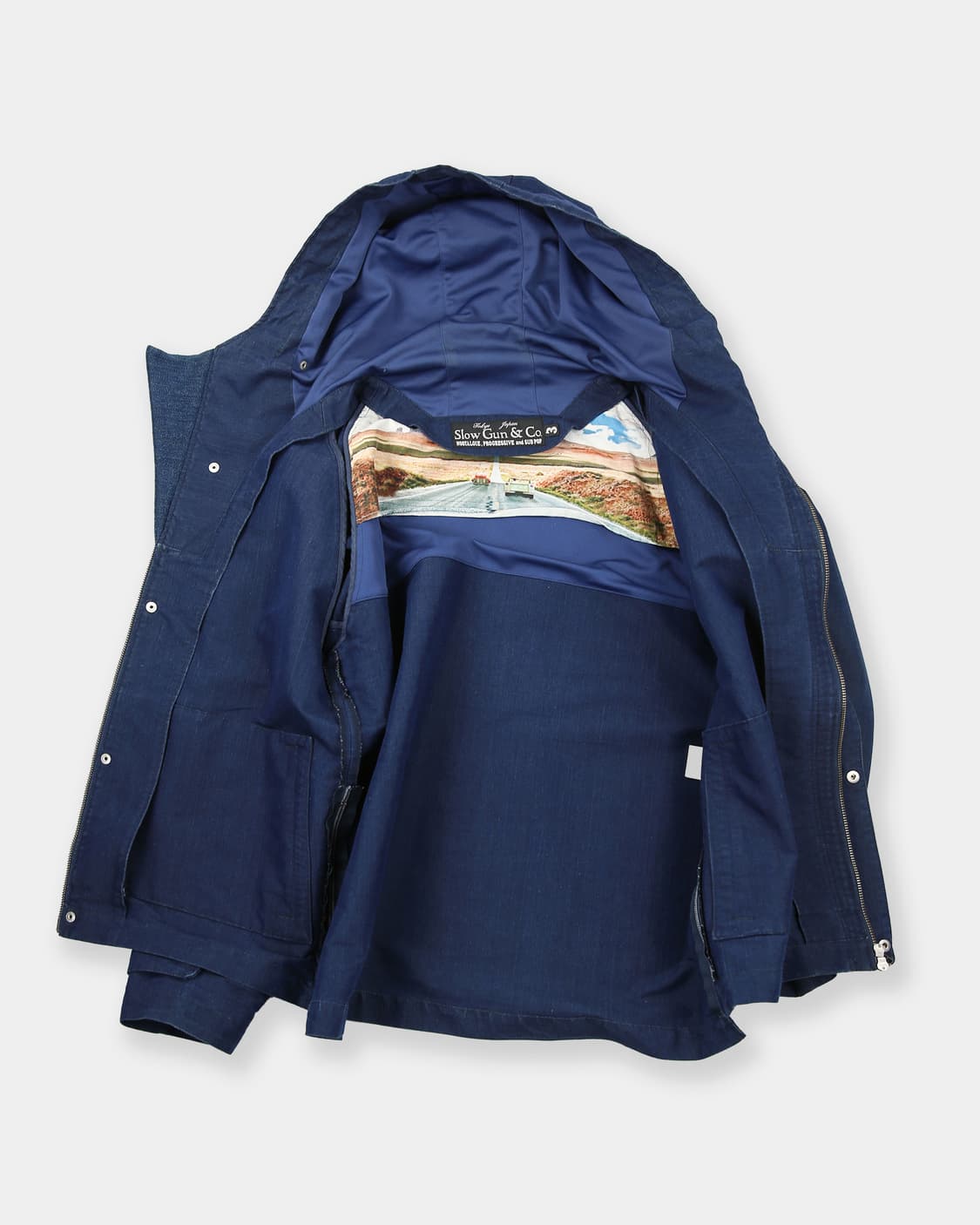 Slow Gun Indigo Denim Hooded Jacket 상품이미지2