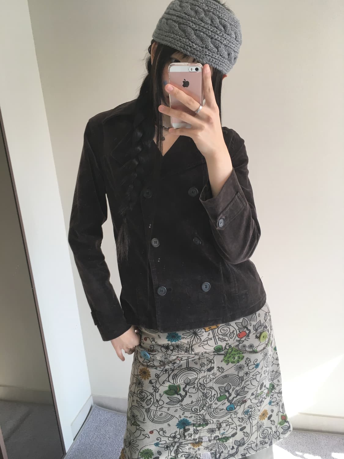 vintage velvet double jacket dark brown 상품이미지3