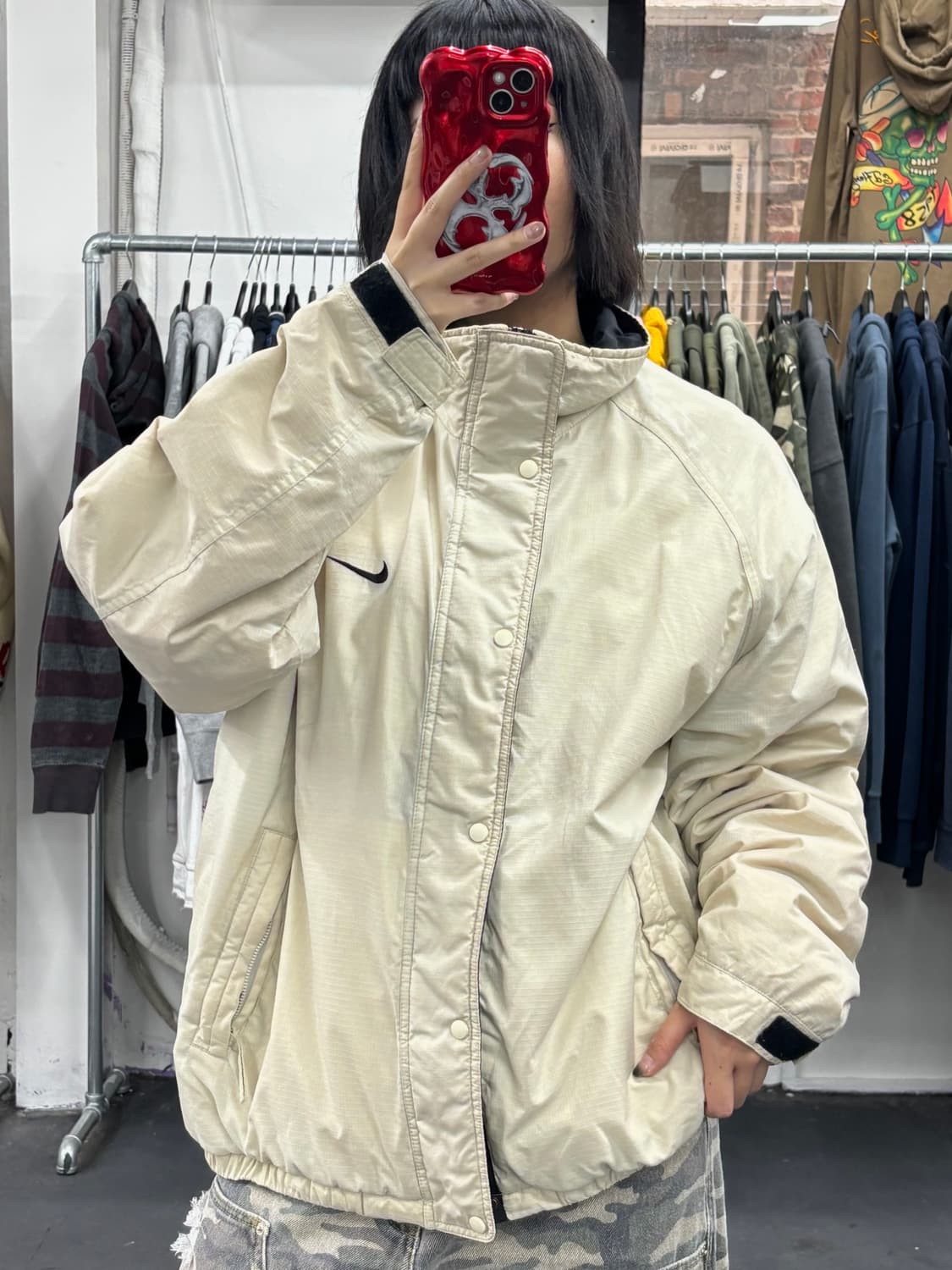 나이키 올드스쿨 베이지 점퍼 상품이미지4