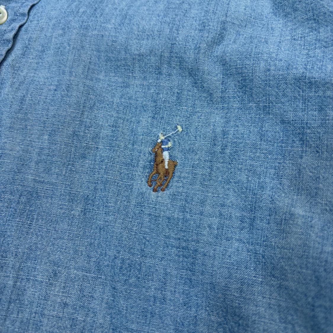 polo 랄프로렌 폴로 샴브레이 연청 셔츠 m 상품이미지3